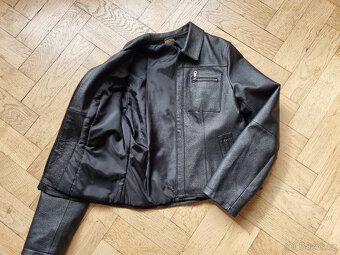 Černá dámská kožená bunda, vel. 38 - 3