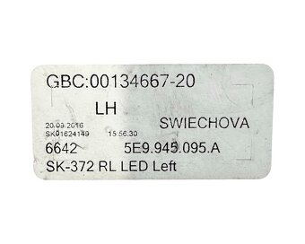 Levé zadní vnější světlo 5E9945095A Škoda Octavia 3 kombi 17 - 3
