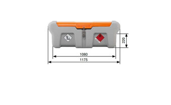 Mobilní nádrž na naftu 210 litrů PICK-UP verze, 30l/min -12V - 3