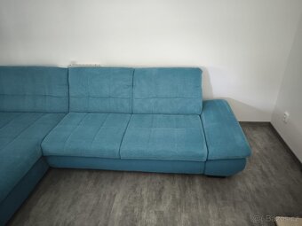 ROHOVÁ SEDAČKA, textil, tyrkysová - 3