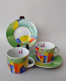 Sada keramických moka šálků s nádherným designem - 3
