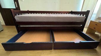 Dřevěná postel s přistýlkou - 3
