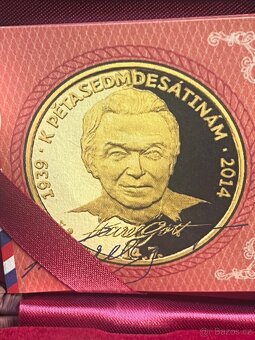 Zlato / zlatá mince,medaile Karel Gott proof - 3