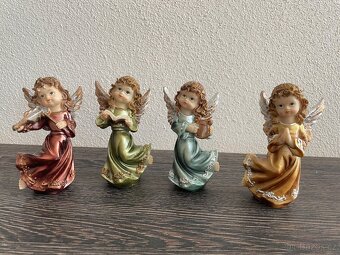 Luxusní set porcelánových 🎄 vánočních andělíčků 🔔 zvonečků - 3