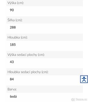 Téměř nová šedá rohová pohovka - 3