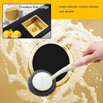 1-komorový nerezový dřez 450x450x210 mm, gold - 3