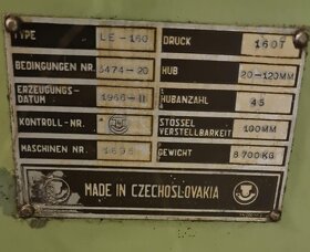 Excentrický lis LE 160 - 3