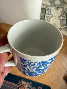 Hrnek porcelán, modrý vzor JETEL 2 kusy - 3