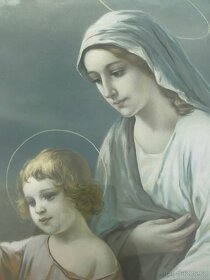 Starožitný obraz Panna Marie s Ježíškem - 3