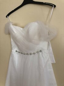 Bílé šaty věneček, ples, společenské, svatba - 3