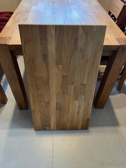 Jídelní sestava: stůl, lavice, židle, materiál dub - 3