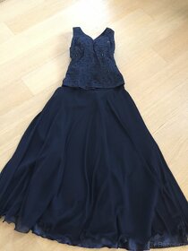 Prodám dlouhé společenské šaty,top pošitý korálky - 3