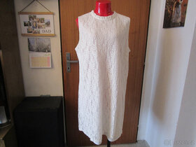 Velmi pěkné bílé elast. šaty, bez rukávů, vel. 44, z C&A - 3