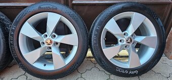 Originál alu Škoda Octavia 3 5x112 225/50 R17 - 5mm - 3