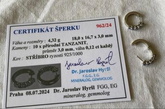 Stříbrné kruhové náušnice s tanzanity - 3
