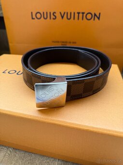 Louis Vuitton Damier Ebene Canvas Belt, hnědý pásek - 3