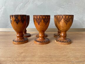 Starožitné dřevěné kalíšky na vajíčka- 6 ks - 3
