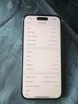 iPhone 15, 128 GB, černý – velmi dobrý stav - 3