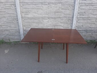 Starožitné retro židle ton, a rozkládací jídelní stůl - 3