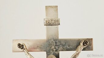 Ag stříbro stolní krucifix loťák rok 1864 biedermeier styl - 3