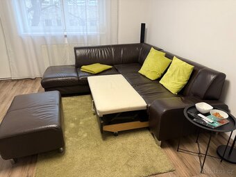 Kožená hnědá sedací souprava - 3