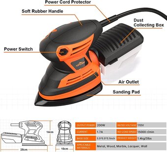 Vibrační delta bruska TOPShak TS-SD3 200W - 3