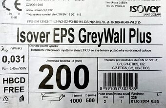 Prodám Polystyren Isover EPS GreyWall Plus 200 mm - 3