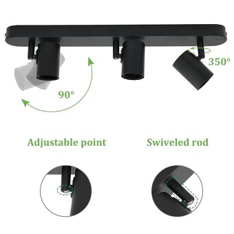 Stropní tříbodové vintage svítidlo - 3