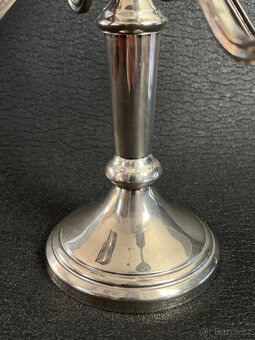 Pětiramenný stolní svícen 18.5 cm, stříbrný kov - 3