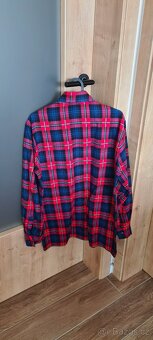 Vintage kostkovaná červenomodrá flanelová košile - 3