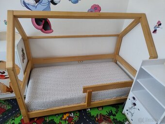 Dětská postel domeček Tery s bočnicí 80x160 + matrace - 3