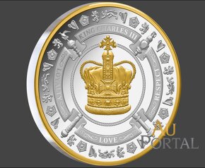 Stříbrná mince král Karel 3, korunovace - 3