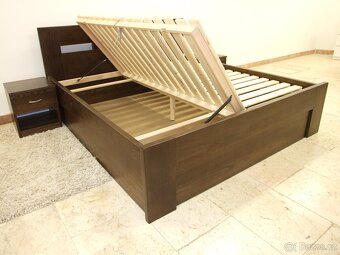 Nová dubová masivní dřevěná postel, nosnost 700 kg,vč.montáž - 3