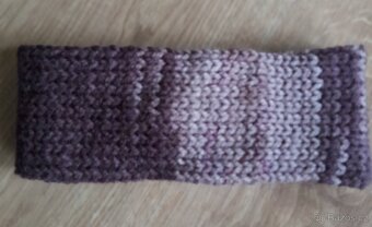 Pletená čelenka hnědá akryl, vel. 52-56 - 3