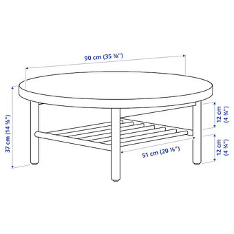 Kulatý stolek Listerby Ikea 90/45 - 3