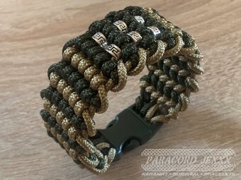 Paracord náramek (20 cm) oliv - bronze - 3
