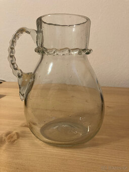 Starožitný skleněný džbán Biedermeier 1. pol. 19. století - 3