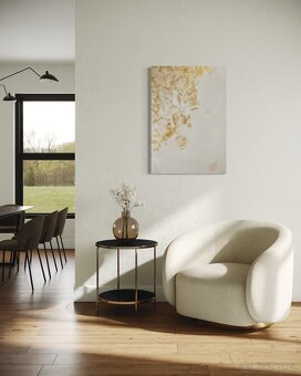 Abstraktní 3D zlatý obraz - 100x70 - 3