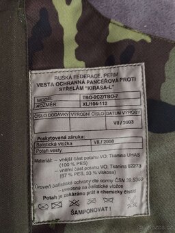 balistická vesta Kirasa vz.95 - 3