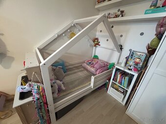 Domečková postel dominant se zábranou premium bílá - 3