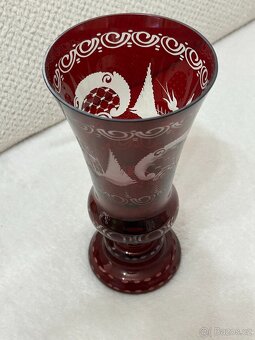 Egermann - set mísa a váza z rubínového skla - 3
