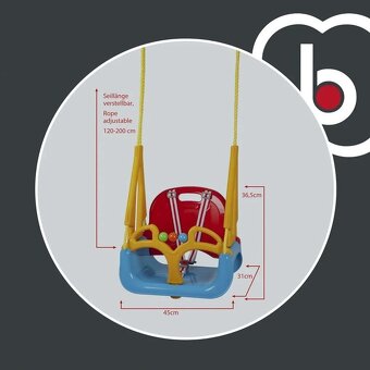 Dětská houpačka - modro-červená - 3