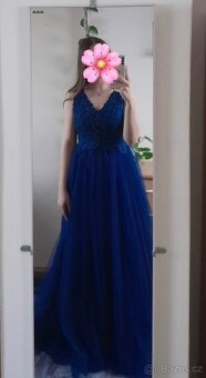 Modré plesové šaty - 3