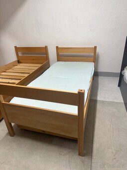 Dřevěná postel 190×80 cm + matrace – rošt v ceně - 3