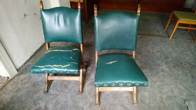 Krásný pár starožitných židlí, k renovaci, masiv - 3