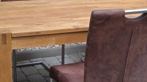 Masivní dubový jídelní stůl+ 6 židlí - 3