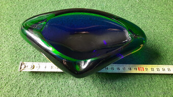 Modro-zelený skleněný popelník - 3