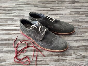 Modrošedé pánské kožené boty SMH - vel. 43 - 3