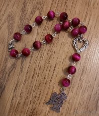 Růženec do auta z křišťálu s andělíčkem - 3