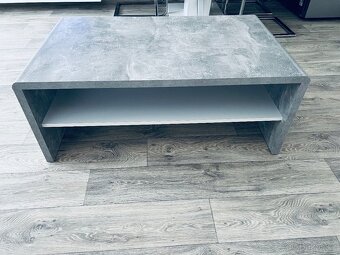 Konferenční stolek - beton/bílý - 3